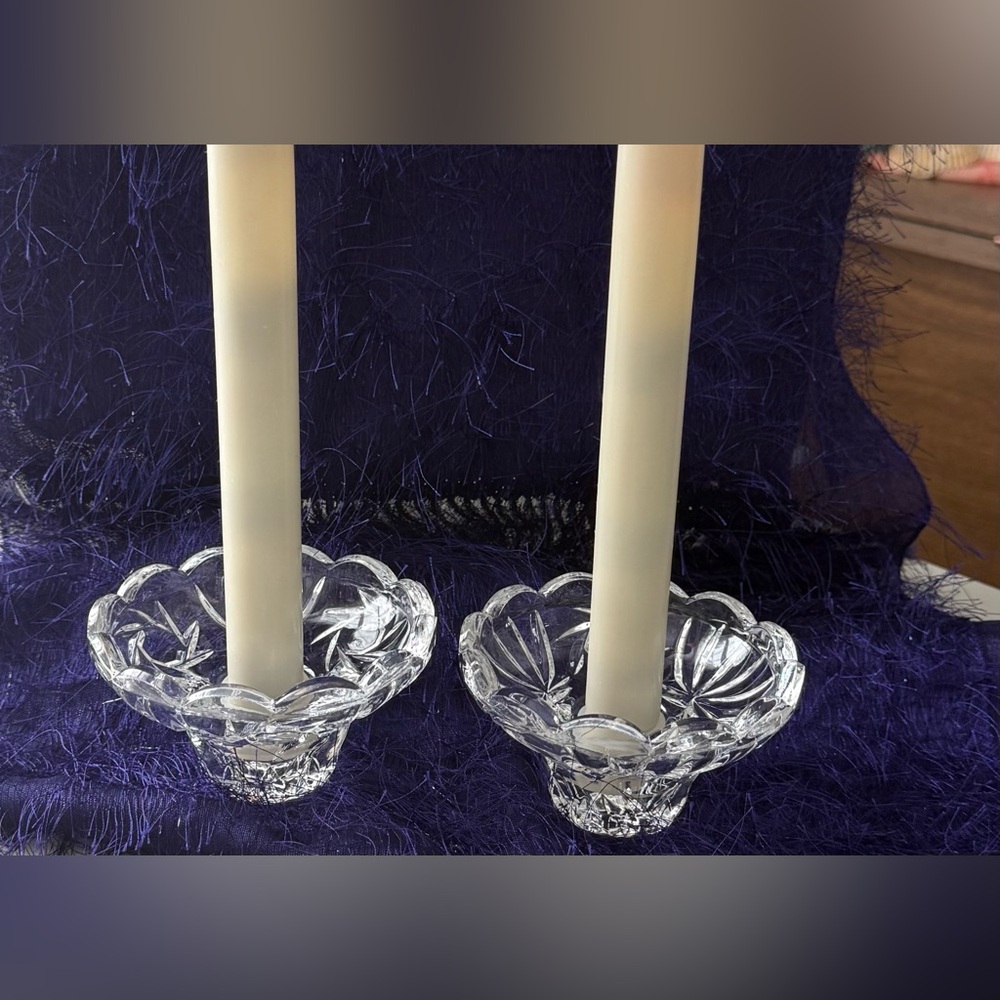 Crystal Taper Candle Holders 2 pcs